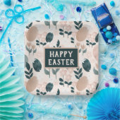 Sweet Peach Green Boho Botanical Easter Egg Papieren Bordje (Feest)