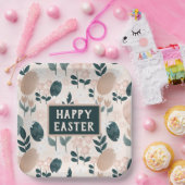 Sweet Peach Green Boho Botanical Easter Egg Papieren Bordje (Feest)