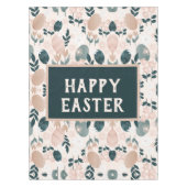 Sweet Peach Green Boho Botanical Easter Egg Tafelkleed (Voorkant)