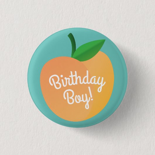 Sweet Peach kinderen Birthday Party Ronde Button 3,2 Cm (Voorkant)