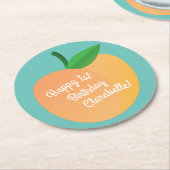 Sweet Peach kinderen Birthday Party Ronde Kartonnen Onderzetter (Gebogen)