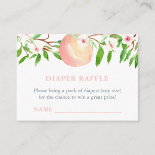 Sweet Peach Luier Raffle Ticket Meisje Baby shower Informatiekaartje