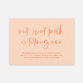 Sweet Peach Minimalist Meisje Eerste Verjaardag Kaart