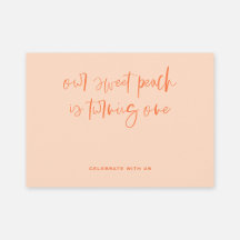 Sweet Peach Minimalist Meisje Eerste Verjaardag