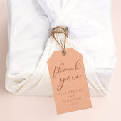 Sweet Peach minimalistisch script zomer bruiloft Cadeaulabel