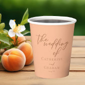 Sweet Peach minimalistisch script zomer bruiloft Papieren Bekers