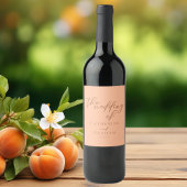 Sweet Peach minimalistisch script zomer bruiloft Wijn Etiket