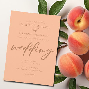 Sweet Peach Minimalistische Typografie Zomer Bruil Kaart