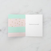 Sweet Peach Mint Gold Stripes Confetti Bedankt (Binnen)