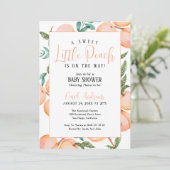 Sweet Peach op de weg naar het Baby shower Kaart (Staand voorkant)