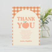 Sweet Peach Orange Birthday Party Bedankkaart (Staand voorkant)