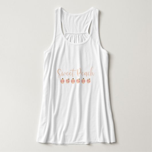 Sweet Peach Peaches Cute Trendy Modern Mode Tanktop (Design voorkant)