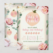 SWEET PEACH Southern Charm Bloemen Verjaardagsfees Kaart (Voorkant / Achterkant)