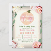 SWEET PEACH Southern Charm Floral Baby shower Kaart (Voorkant)