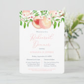 Sweet Peach Southern Wedding Rehearsal Dinner Kaart (Staand voorkant)