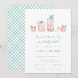 Sweet Peach Tea Geslacht Neutraal Baby shower Part Kaart