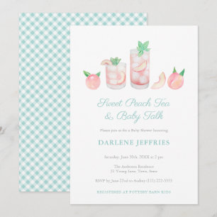 Sweet Peach Tea Geslacht Neutraal Baby shower Part Kaart