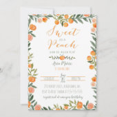 Sweet Peach Theme First Birthday Invitation Kaart (Voorkant)