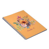 Sweet Peach Tone Waterverf Bloemen Notitieboek (Rechterzijde)