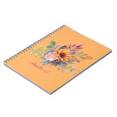 Sweet Peach Tone Waterverf Bloemen Notitieboek (Linkerzijde)