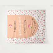Sweet Peach Verjaardag Tapestry Achtergrond Wandkleed (Voorkant (horizontaal))
