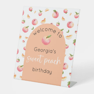Sweet Peach Verjaardag Welkom Reclamebord Met Voetstuk