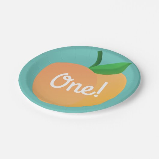 Sweet Peach verjaardagsfeestje Papieren Bordje (Gekanteld)