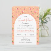 Sweet Peach Verjaardagsfoto Kaart (Staand voorkant)