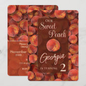 Sweet Peach verjaardagsuitnodiging Kaart (Voorkant / Achterkant)