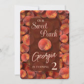 Sweet Peach verjaardagsuitnodiging Kaart (Voorkant)