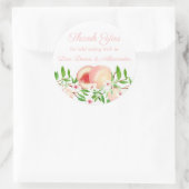 Sweet Peach Waterverf bruiloft douche dank u Ronde Sticker (Tas)