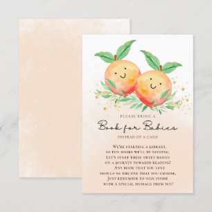 Sweet Peaches Twins Baby shower Book for Babies Informatiekaartje
