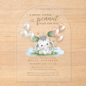 Sweet Peanut op de weg Neutraal Baby shower Acryl Uitnodigingen (Voorkant)
