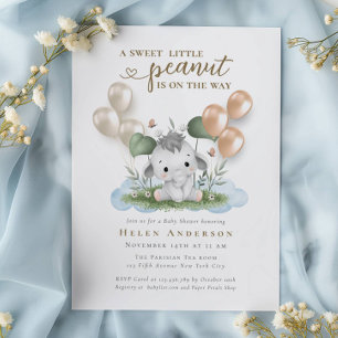 Sweet Peanut op de weg Neutraal Baby shower Kaart