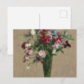 Sweet Peas and Nigelles, 1886 by Fantin-Latour Briefkaart (Voorkant / Achterkant)