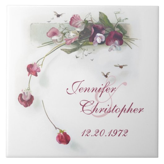  Sweet Peas Anniversary tegel Tegeltje (Voorkant)