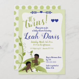 Sweet Peas, Baby Boy Shower Invitations Kaart
