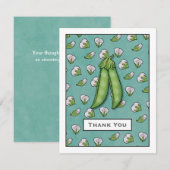 Sweet Peas Baby shower Flat Hartelijk dank Bedankkaart (Voorkant / Achterkant)