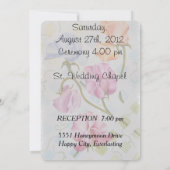 SWEET PEAS  BRUILOFT UITNODIGING (Achterkant)