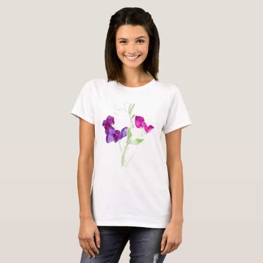 "Sweet Peas" Dames T-shirt (Voorkant volledig)