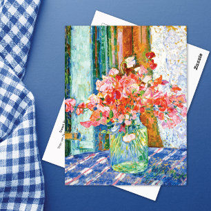 Sweet Peas Glass Jar Théo van Rysselberghe Briefkaart