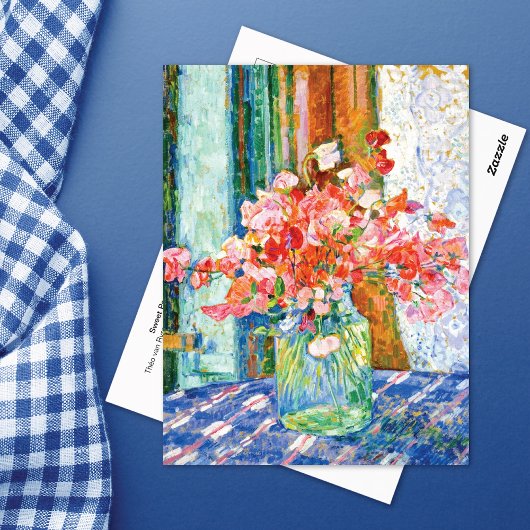 Sweet Peas Glass Jar Théo van Rysselberghe Briefkaart