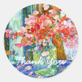 Sweet Peas in een Mason Jar Ronde Sticker (Voorkant)
