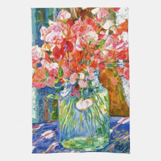 Sweet Peas Jar Theo van Rysselberghe Theedoek (Verticaal)