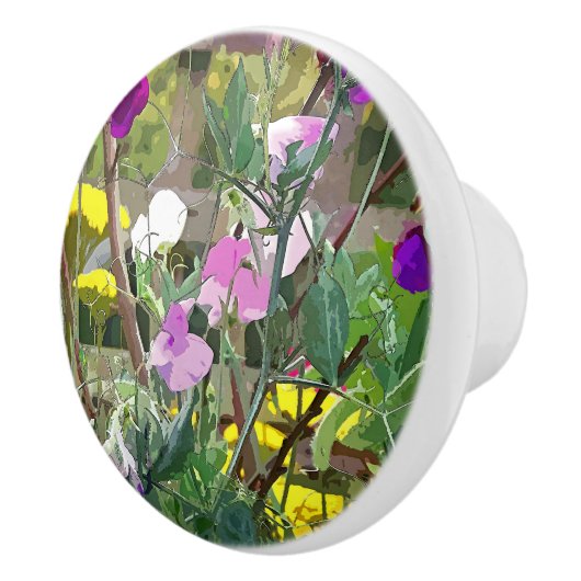 SWEET PEAS KERAMISCHE KNOP (Rechts)