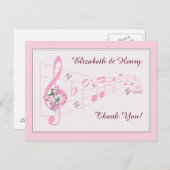 Sweet Peas & Music Weddenschap Hartelijk dank Briefkaart (Voorkant / Achterkant)