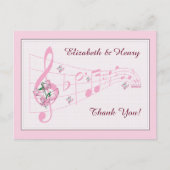 Sweet Peas & Music Weddenschap Hartelijk dank Briefkaart (Voorkant)