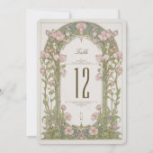 Sweet Peas Wedding Table Number Card Kaart (Achterkant)