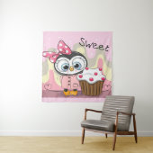 Sweet Penguin Cupcake Wandkleed (In situ)