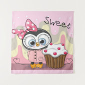 Sweet Penguin Cupcake Wandkleed (Voorkant)